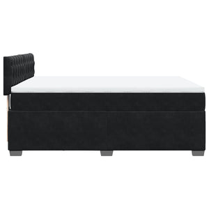 Κρεβάτι Boxspring με Στρώμα Μαύρο 140x200 εκ. Βελούδινο