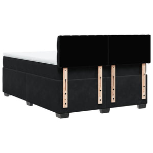 Κρεβάτι Boxspring με Στρώμα Μαύρο 140x200 εκ. Βελούδινο