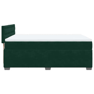 Κρεβάτι Boxspring με Στρώμα Σκούρο Πράσινο 140x200εκ. Βελούδινο - Pakobazaar