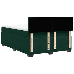 Κρεβάτι Boxspring με Στρώμα Σκούρο Πράσινο 140x200εκ. Βελούδινο - Pakobazaar