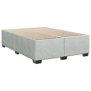 Κρεβάτι Boxspring με Στρώμα Ανοιχτό Γκρι 160x200 εκ. Βελούδινο - Pakobazaar