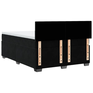Κρεβάτι Boxspring με Στρώμα Μαύρο 160x200 εκ. Βελούδινο - Pakobazaar