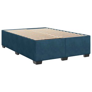Κρεβάτι Boxspring με Στρώμα Μπλε 160x200 εκ. Βελούδινο - Pakobazaar