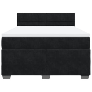 Κρεβάτι Boxspring με Στρώμα Μαύρο 160x200 εκ. Βελούδινο - Pakobazaar