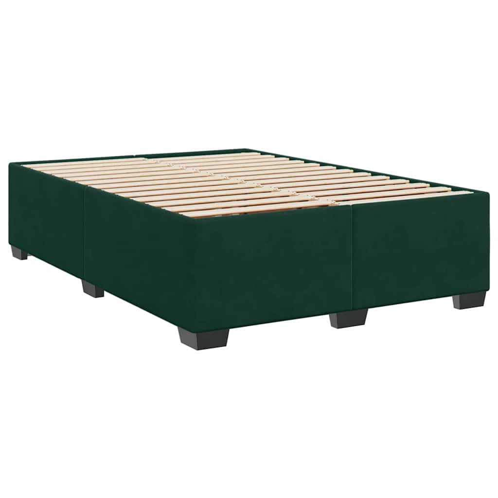 Κρεβάτι Boxspring με Στρώμα Σκούρο Πράσινο 160x200εκ. Βελούδινο - Pakobazaar
