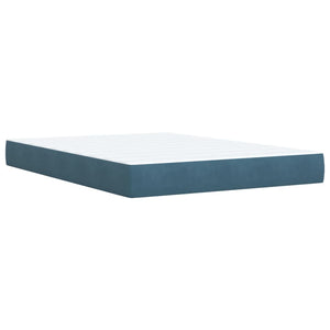 Κρεβάτι Boxspring με Στρώμα Μπλε 160x200 εκ. Βελούδινο - Pakobazaar