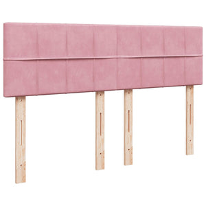 Κρεβάτι Boxspring με Στρώμα Ροζ 160x200 εκ. Βελούδινο - Pakobazaar