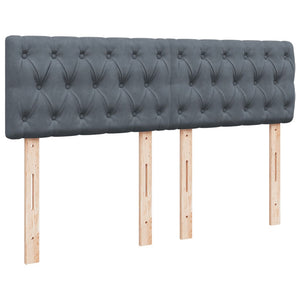 Κρεβάτι Boxspring με Στρώμα Σκούρο Γκρι 160x200 εκ. Βελούδινο - Pakobazaar