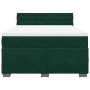 Κρεβάτι Boxspring με Στρώμα Σκούρο Πράσινο 160x200εκ. Βελούδινο - Pakobazaar