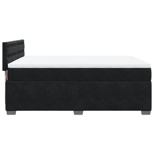 Κρεβάτι Boxspring με Στρώμα Μαύρο 160x200 εκ. Βελούδινο - Pakobazaar