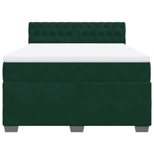 Κρεβάτι Boxspring με Στρώμα Σκούρο Πράσινο 160x200εκ. Βελούδινο - Pakobazaar