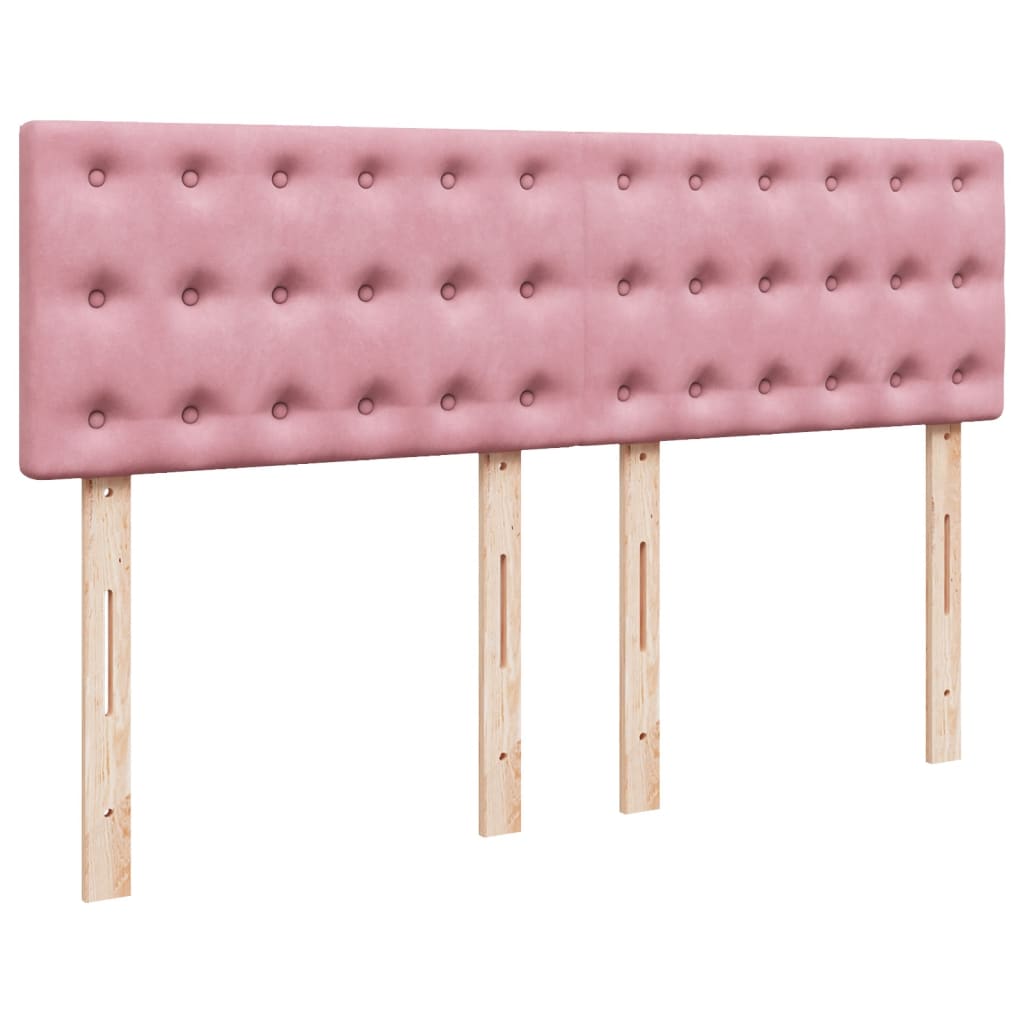 Κρεβάτι Boxspring με Στρώμα Ροζ 160x200 εκ. Βελούδινο - Pakobazaar