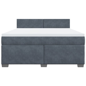 Κρεβάτι Boxspring με Στρώμα Σκούρο Γκρι 180x200 εκ. Βελούδινο - Pakobazaar