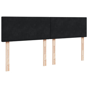 Κρεβάτι Boxspring με Στρώμα Μαύρο 180x200 εκ. Βελούδινο