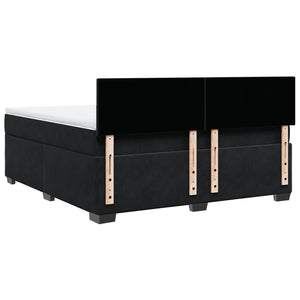 Κρεβάτι Boxspring με Στρώμα Μαύρο 180x200 εκ. Βελούδινο