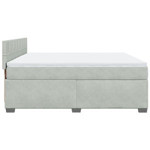 Κρεβάτι Boxspring με Στρώμα Ανοιχτό Γκρι 180x200 εκ. Βελούδινο - Pakobazaar