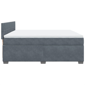 Κρεβάτι Boxspring με Στρώμα Σκούρο Γκρι 180x200 εκ. Βελούδινο - Pakobazaar