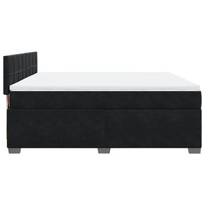 Κρεβάτι Boxspring με Στρώμα Μαύρο 180x200 εκ. Βελούδινο