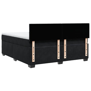 Κρεβάτι Boxspring με Στρώμα Μαύρο 180x200 εκ. Βελούδινο