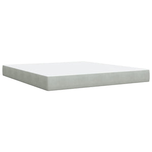 Κρεβάτι Boxspring με Στρώμα Ανοιχτό Γκρι 180x200 εκ. Βελούδινο