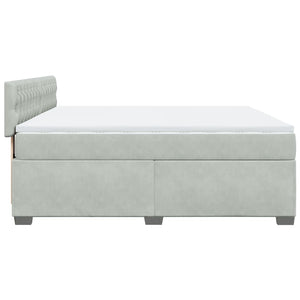 Κρεβάτι Boxspring με Στρώμα Ανοιχτό Γκρι 180x200 εκ. Βελούδινο