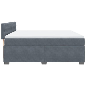 Κρεβάτι Boxspring με Στρώμα Σκούρο Γκρι 180x200 εκ. Βελούδινο