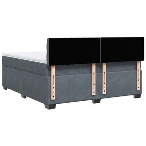 Κρεβάτι Boxspring με Στρώμα Σκούρο Γκρι 180x200 εκ. Βελούδινο