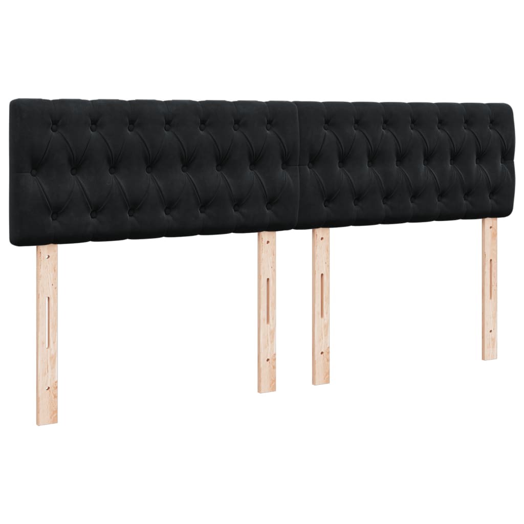 Κρεβάτι Boxspring με Στρώμα Μαύρο 180x200 εκ. Βελούδινο