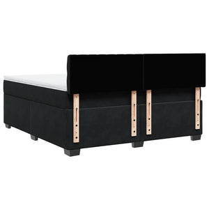 Κρεβάτι Boxspring με Στρώμα Μαύρο 180x200 εκ. Βελούδινο