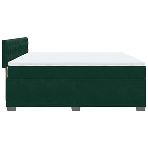 Κρεβάτι Boxspring με Στρώμα Σκούρο Πράσινο 180x200εκ. Βελούδινο