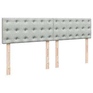 Κρεβάτι Boxspring με Στρώμα Ανοιχτό Γκρι 180x200 εκ. Βελούδινο - Pakobazaar
