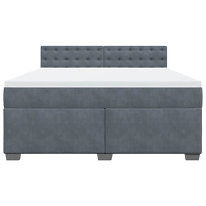 Κρεβάτι Boxspring με Στρώμα Σκούρο Γκρι 180x200 εκ. Βελούδινο