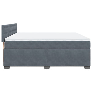 Κρεβάτι Boxspring με Στρώμα Σκούρο Γκρι 180x200 εκ. Βελούδινο