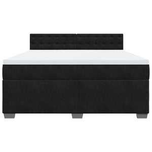 Κρεβάτι Boxspring με Στρώμα Μαύρο 180x200 εκ. Βελούδινο