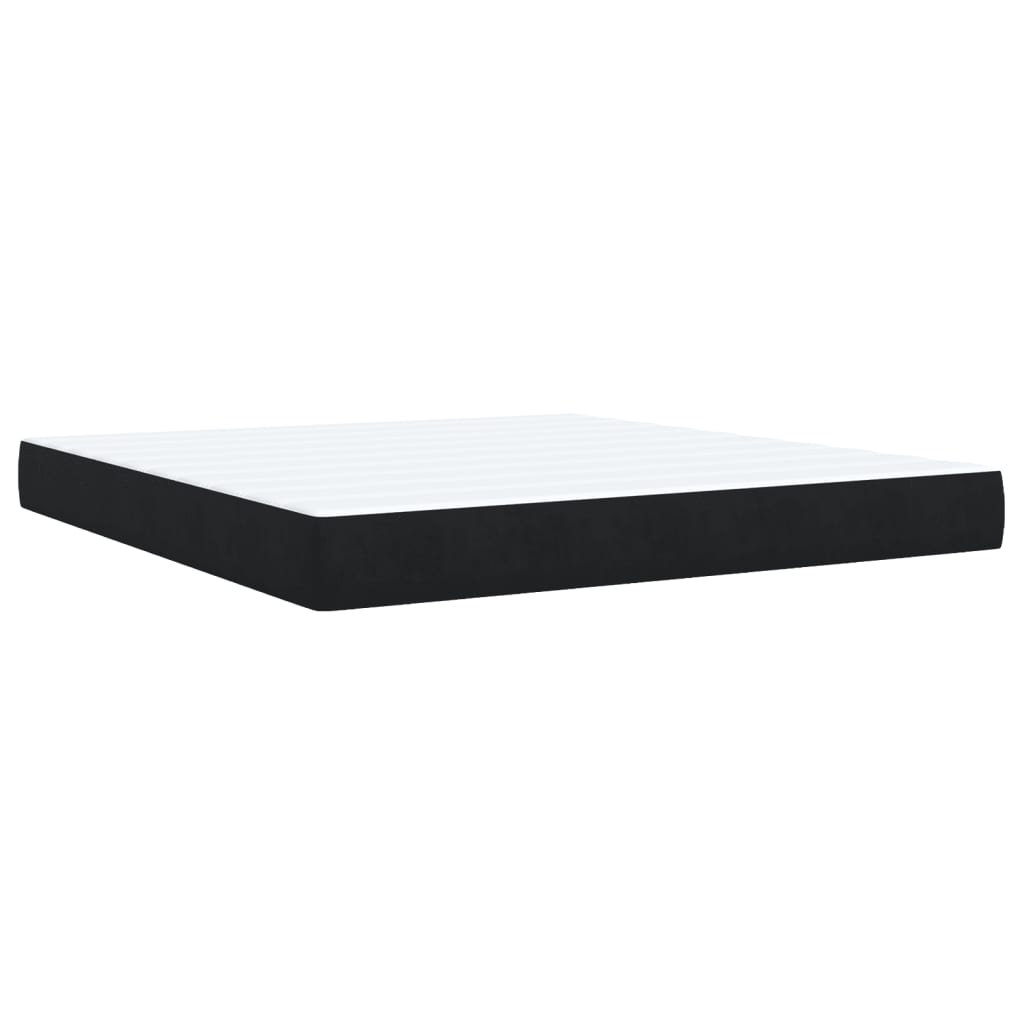 Κρεβάτι Boxspring με Στρώμα Μαύρο 180x200 εκ. Βελούδινο