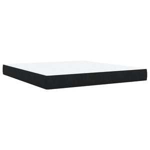 Κρεβάτι Boxspring με Στρώμα Μαύρο 180x200 εκ. Βελούδινο