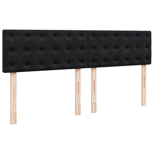 Κρεβάτι Boxspring με Στρώμα Μαύρο 180x200 εκ. Βελούδινο