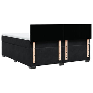 Κρεβάτι Boxspring με Στρώμα Μαύρο 180x200 εκ. Βελούδινο