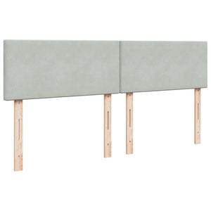 Κρεβάτι Boxspring με Στρώμα Ανοιχτό Γκρι 200x200 εκ. Βελούδινο