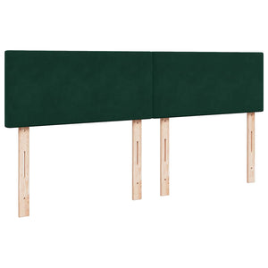 Κρεβάτι Boxspring με Στρώμα Σκούρο Πράσινο 200x200εκ. Βελούδινο
