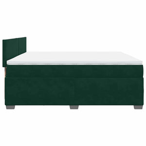 Κρεβάτι Boxspring με Στρώμα Σκούρο Πράσινο 200x200εκ. Βελούδινο