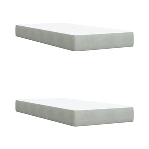 Κρεβάτι Boxspring με Στρώμα Ανοιχτό Γκρι 200x200 εκ. Βελούδινο