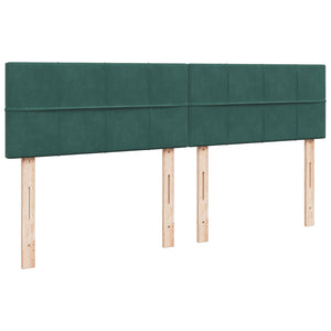 Κρεβάτι Boxspring με Στρώμα Σκούρο Πράσινο 200x200εκ. Βελούδινο