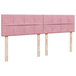 Κρεβάτι Boxspring με Στρώμα Ροζ 200x200 εκ. Βελούδινο - Pakobazaar