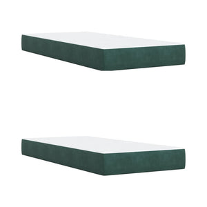 Κρεβάτι Boxspring με Στρώμα Σκούρο Πράσινο 200x200εκ. Βελούδινο - Pakobazaar