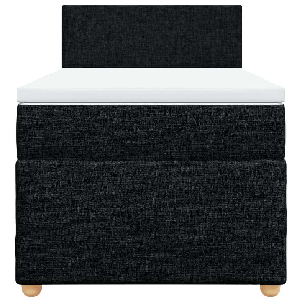 Κρεβάτι Boxspring με Στρώμα Μαύρο 80 x 200 εκ. Υφασμάτινο - Pakobazaar
