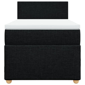 Κρεβάτι Boxspring με Στρώμα Μαύρο 80 x 200 εκ. Υφασμάτινο - Pakobazaar