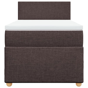 Κρεβάτι Boxspring με Στρώμα Σκούρο Καφέ 80x200 εκ. Υφασμάτινο - Pakobazaar