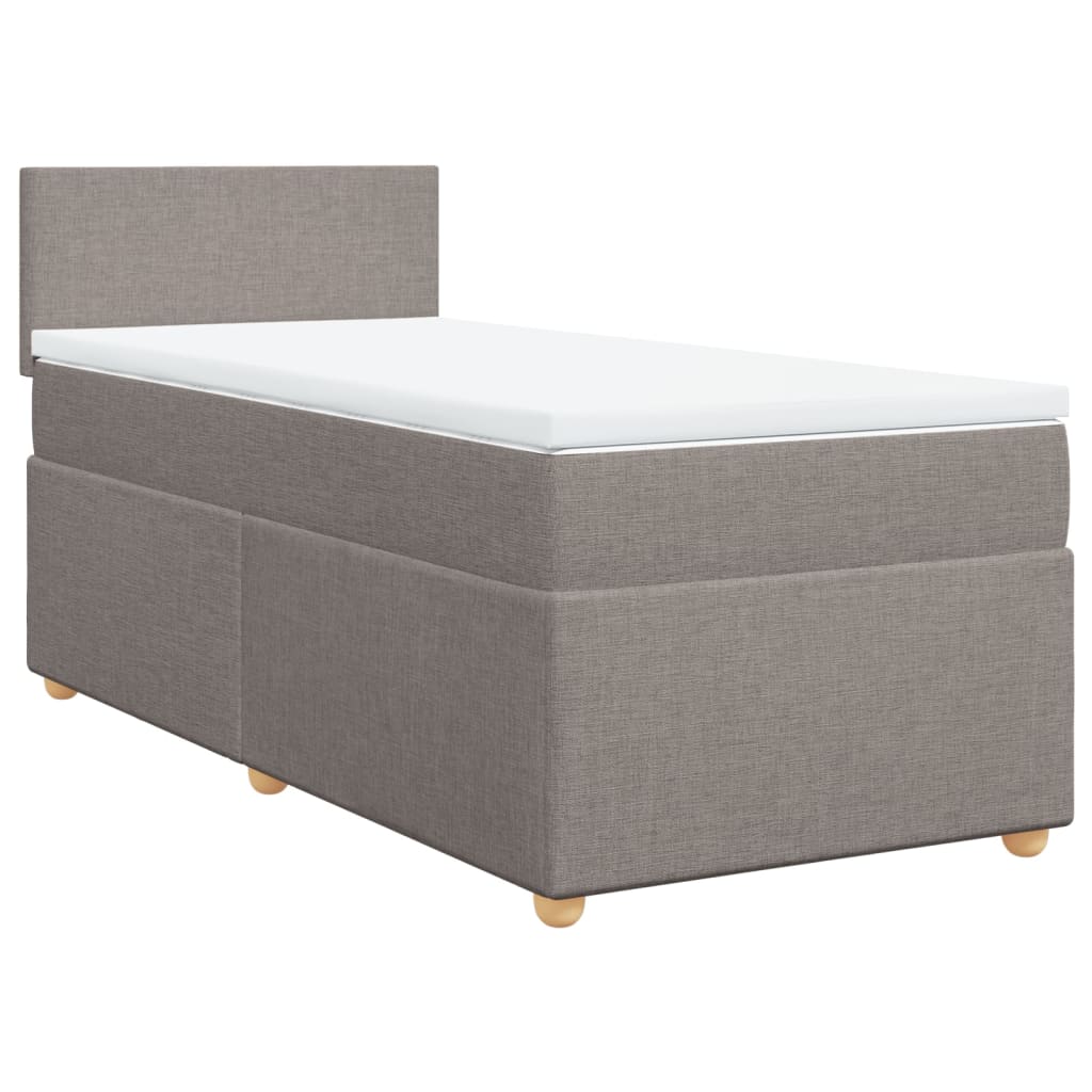 Κρεβάτι Boxspring με Στρώμα Taupe 80x200 εκ. Υφασμάτινο - Pakobazaar