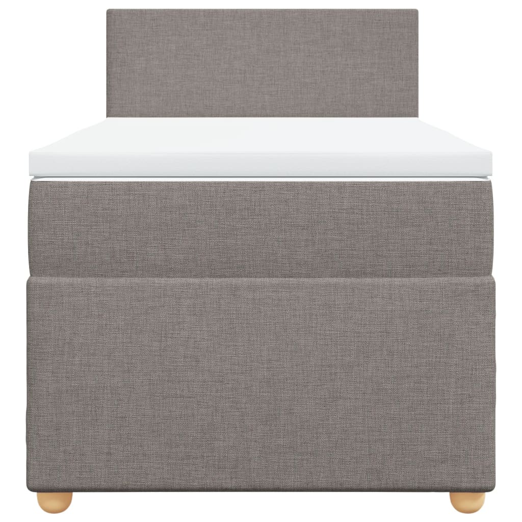 Κρεβάτι Boxspring με Στρώμα Taupe 80x200 εκ. Υφασμάτινο - Pakobazaar
